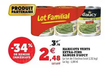 U Express Haricots Verts Extra-fins Rangés D'aucy offre