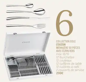 Ambiances & Styles Collection eole couzon ménagère 50 pièces avec écrin bois offre