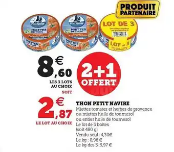 U Express Thon Petit Navire offre