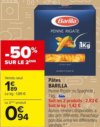 Carrefour Market Barilla pâtes offre