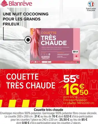 Blanrêve couette très chaude