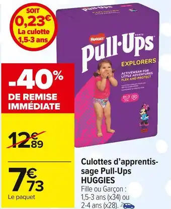 Carrefour Market Huggies culottes d’apprentissage pull-ups offre
