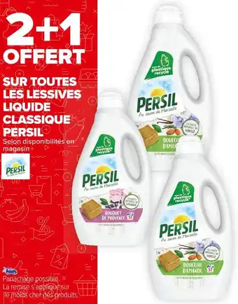 Carrefour Market Persil 2+1 offert sur toutes les lessives liquide classique de la marque persil offre