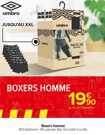 Carrefour Market Umbro boxers homme offre