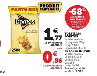 U Express Tortillas Doritos Ou Sauce Dippas offre