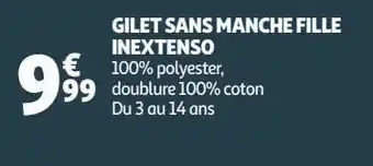 Auchan Gilet sans manche fille inextenso offre
