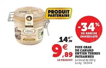 U Express Foie Gras De Canard Entier Terres Paysannes offre