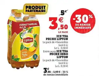 U Express Ice Tea Pêche Lipton, Ice Tea Pêche Zero Lipton offre