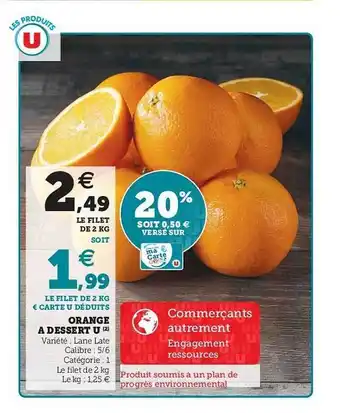 U Express Orange à Dessert U offre