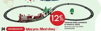 Maxi Bazar Train De Noel Lumineux Et Musical 22pcs offre
