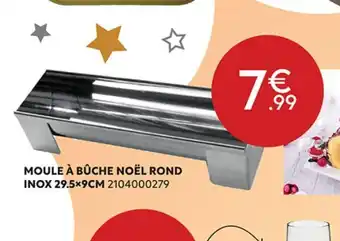 Maxi Bazar Moule A Buche Noel Rond Inox 29.5x9 cm offre