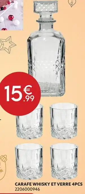 Maxi Bazar Carafe Whisky Et Verre 4 Pcs offre