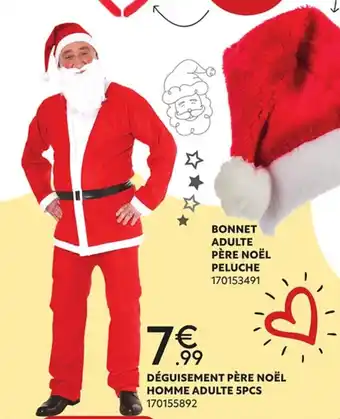 Maxi Bazar Deguisement Pere Noel Homme Adulte 5 Pcs offre