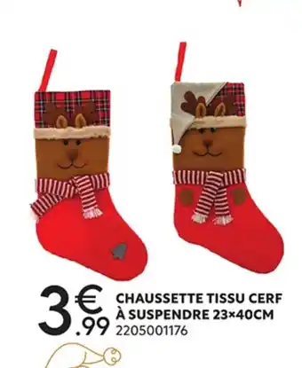 Maxi Bazar Chaussette Tissu Cert A Suspendre 23x40 cm offre