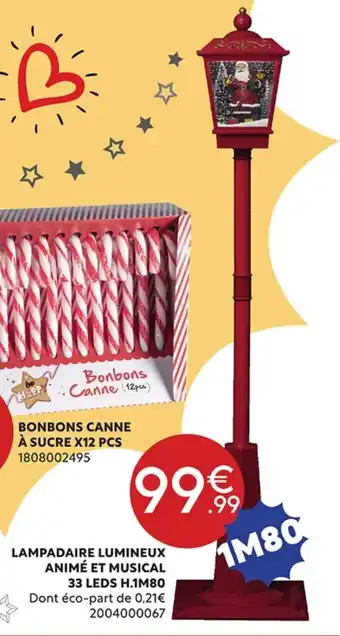 Lampadaire Lumineux Anime Et Musical 33 Leds H,1M80
