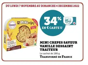 Super U Mini Crepes Saveur Vanille Dessaint Traiteur offre