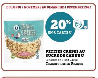 Super U Petites Crepes Au Sucre De Canne U offre
