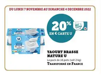 Super U Yaourt Brasse Nature U offre