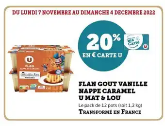 Flan Gout Vanille Nappe Carame U Mat & Lou