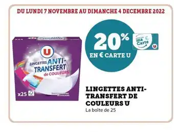 Super U Lingettes Anti-Transfert De Couleurs U offre