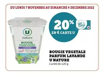 Super U Bougie Vegetale Parfum Lavande U Nature offre