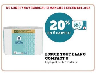 Super U Essuie Tout Blanc Compact U offre
