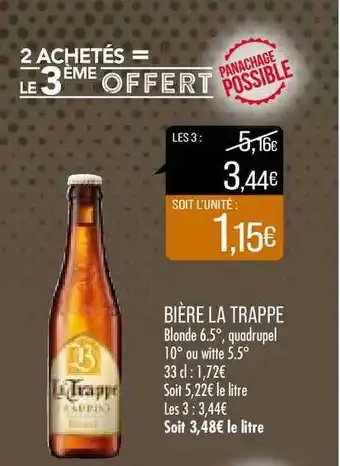 Match Bière La Trappe offre
