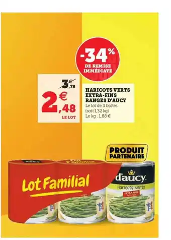 Super U Haricots Verts Extra-fins Rangés D'aucy offre