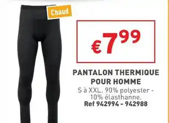 Trafic Pantalon thermique pour homme offre