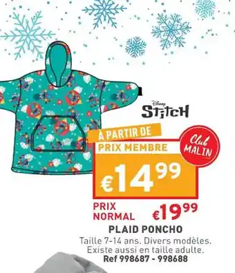 Plaid poncho disney stitch
