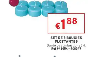 Trafic Set de 8 bougies flottantes offre
