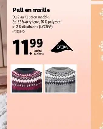 Lidl Pull En Maille offre