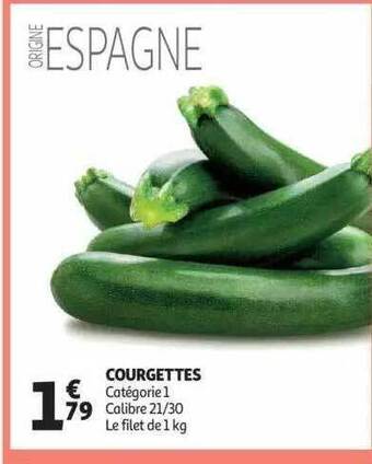 Auchan Courgettes offre