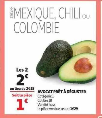 Auchan Avocat prêt à déguster offre