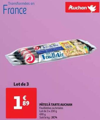 Auchan Pâtes à tarte auchan offre