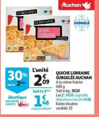Auchan Quiche lorraine surgelée auchan offre