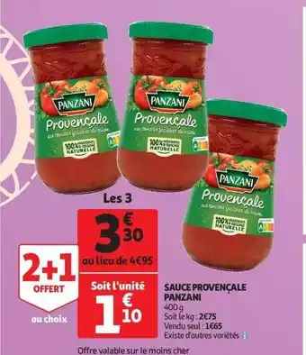 Auchan Sauce provençale panzani offre