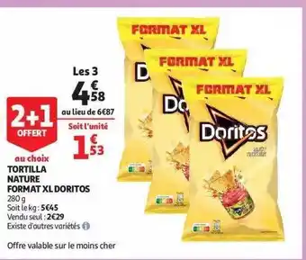 Auchan Tortilla nature format xl doritos offre