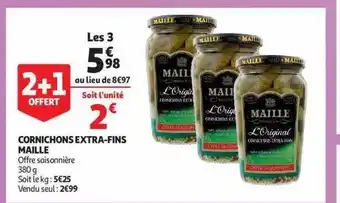 Auchan Cornichons extra-fins maille offre
