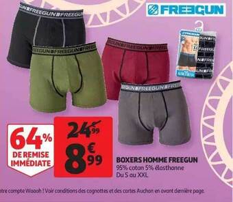 Auchan Boxers homme freegun offre