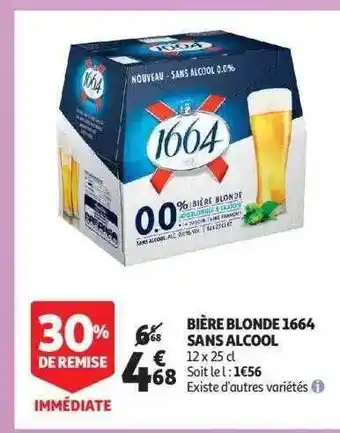Auchan Bière blonde 1664 sans alcool offre