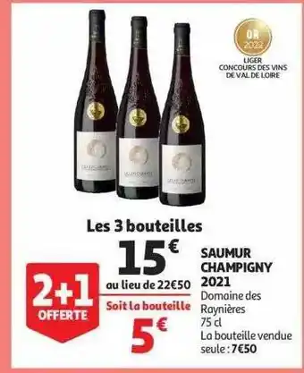 Auchan Saumur champigny 2021 domaine des raynières offre