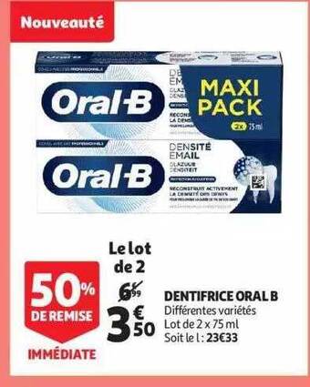 Auchan Dentifrice oral b offre