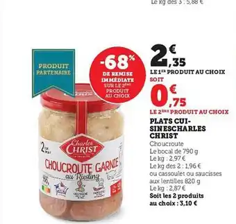 Hyper U Plats cuisinés charles christ offre