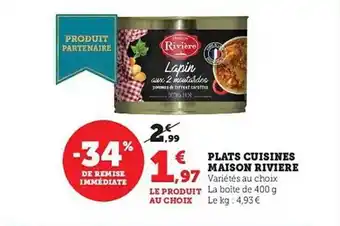 Hyper U Plats cuisinés maison rivière offre