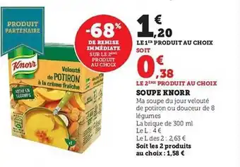 Hyper U Soupe knorr offre