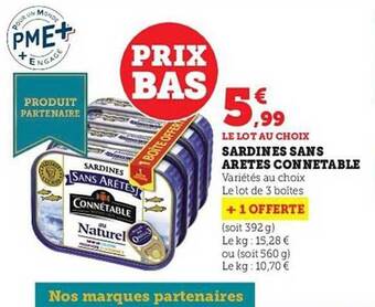 Hyper U Sardines sans arêtes connétable offre