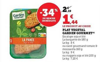 Hyper U Plat végétal garden gourmet offre