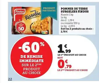 Hyper U Pommes de terre surgelées findus offre