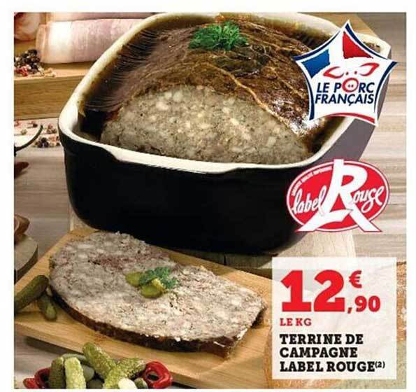 Promo Terrine de campagne label rouge chez Hyper U